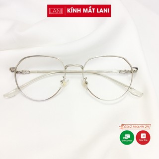 Gọng kính cận nam nữ LANI kim loại đa giác họa tiết nhận lắp mắt kính có độ theo yêu cầu 61035