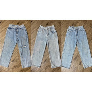 PASS Quần jeans ống rộng cạp cao (đã sử dụng) size M