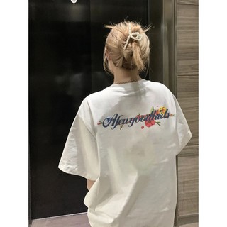Focus vintage áo thun local brand nữ form rộng hoa thư cotton áo phông