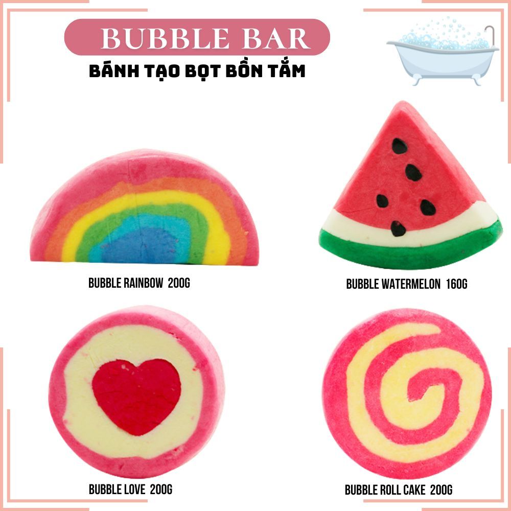 Bubble Bath Bomb| Bánh Tạo Bọt Bồn Tắm | Bath Bomb Tạo Bọt Bồn Tắm Trái Tim Tinh Dầu Hoa Hồng- Bubbl