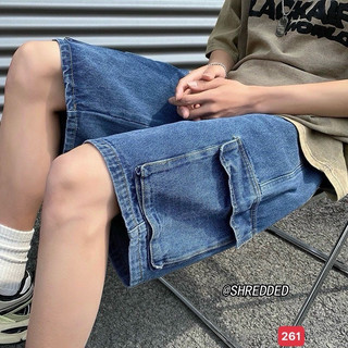 Quần short jean nam màu xám đen rách chất bò - quần ngắn nam co giãn thời trang cao cấp Tp_shop_87 ms252