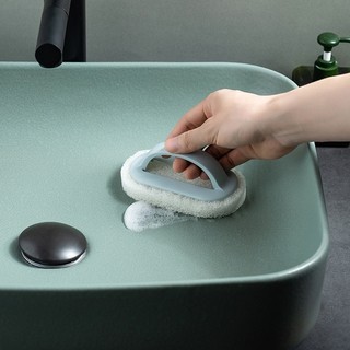 Bàn chải bọt biển lau chùi cọ rửa nhà tắm, nhà bếp tay cầm đa năng