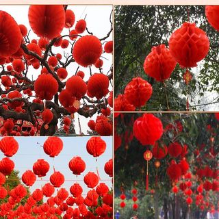 Lồng Đèn Đỏ Trang Trí Tết Trung Thu, Đèn lồng đỏ Nilon chữ Phúc treo trang trí Lễ Tết , đèn lồng giấy đỏ ni lông