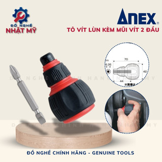 Tô vít lùn kèm mũi vít 2 đầu anex no.3780 - made in japan _ đồ nghề nhật mỹ