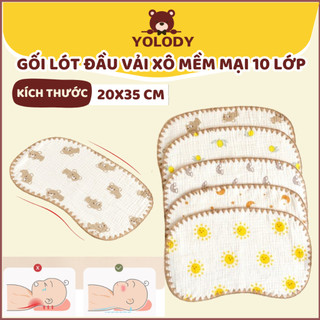 Gối lót đầu cho bé sơ sinh vải xô mềm mại 10 lớp