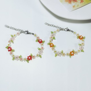 Vòng tay hạt cườm hình hoa thép không gỉ vòng đeo tay thanh lịch tk3198