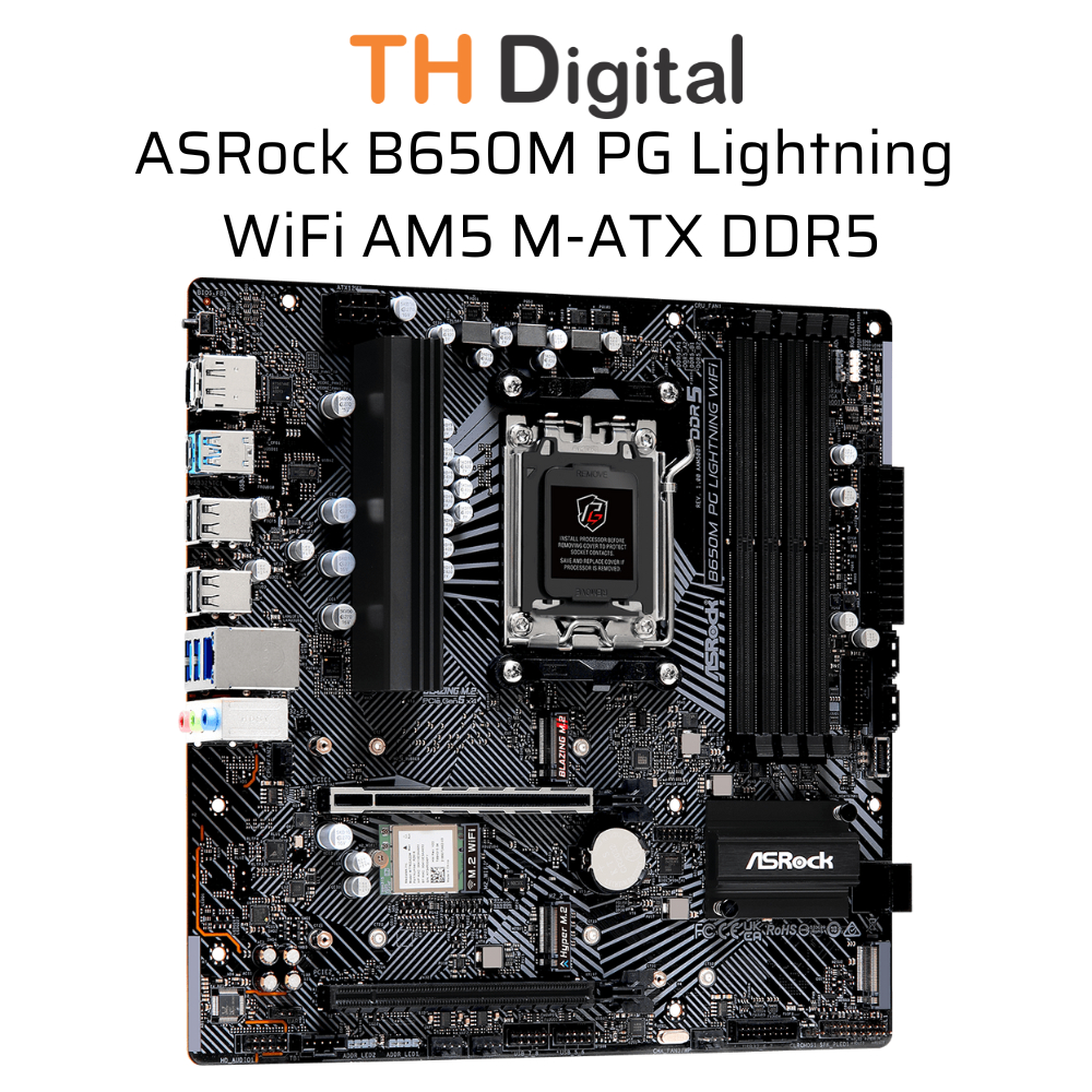 Mainboard ASROCK B650M PG Lightning WiFi, SOCKET AM5, M-ATX, DDR5 - Hàng chính hãng