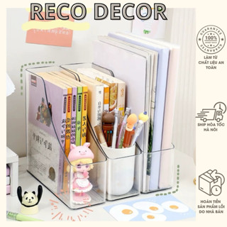[Giá tốt] Kệ Đựng Tài Liệu Sách Vở Giấy Tờ Trong Suốt Tập Trang Trí Decor Bàn Học RECO