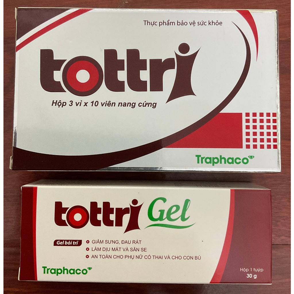 Tottri Traphaco - loại tuýp gel và hộp vỉ 30 viên