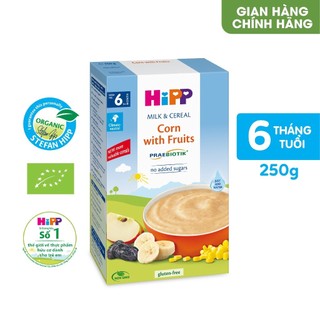 Bột ăn dặm HiPP - Gạo sữa lúa mạch, hoa quả 250g cho bé (từ 6 tháng)