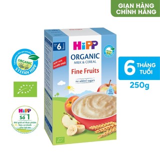 Bột ăn dặm HiPP - Gạo sữa lúa mạch, hoa quả 250g cho bé (từ 6 tháng)