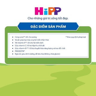 Bột ăn dặm HiPP - Gạo sữa lúa mạch, hoa quả 250g cho bé (từ 6 tháng)