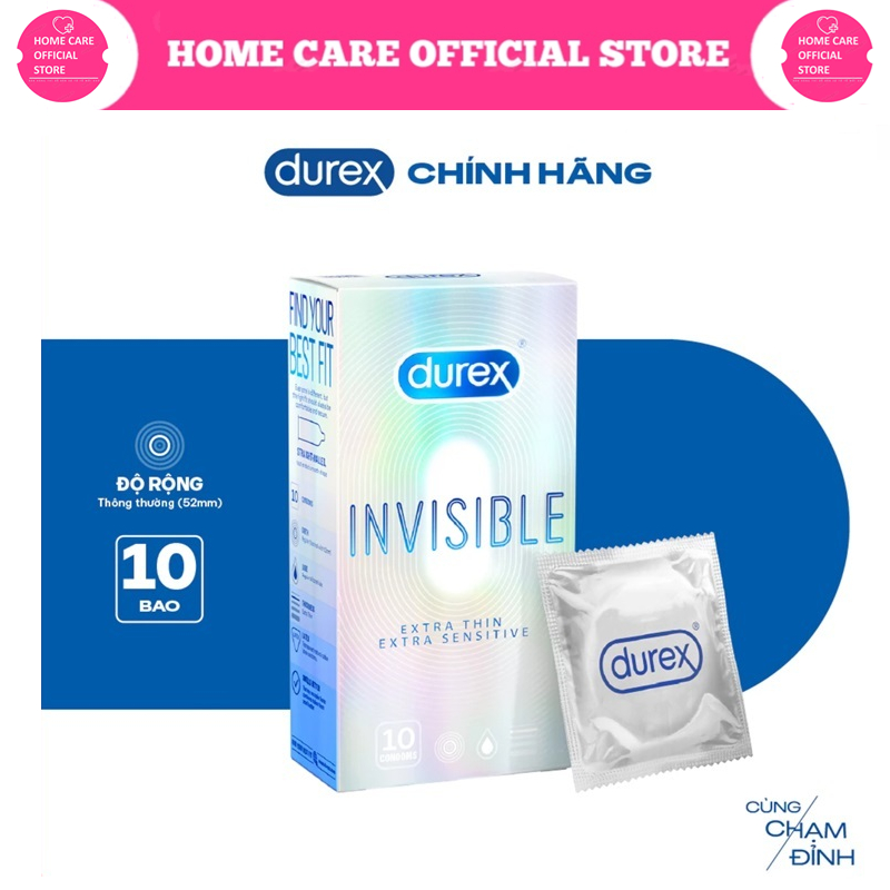 Bao cao su Durex Invisible siêu mỏng size 52mm ( Cam kết đúng chính hãng )