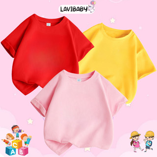  Áo phông cộc tay cho bé LaviBaby chất cotton Mềm mịn Thoáng mát Áo thun trơn cho bé trai bé gái 