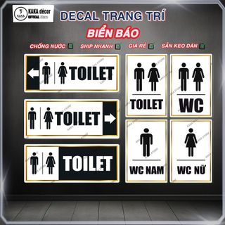 Decal nhà vệ sinh, decal wc toilet, bảng chỉ dẫn nhà vệ sinh, restroom, khu vực wc vệ sinh, chất liệu chống nước.