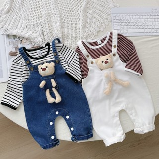 [Quần Yếm + Áo] Bộ quần áo yếm jean yếm bò cho bé trai bé gái Bộ quần áo yếm xinh xắn SLT127