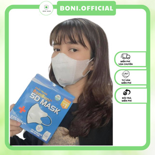 Khẩu trang 5d BoniBoni kháng khuẩn ngăn bụi không đau tai bảo vệ sức khỏe