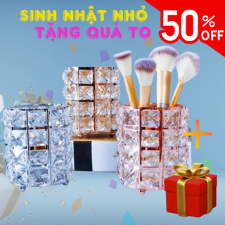 Cốc đựng cọ khung mạ thép không rỉ - cốc cắm cọ đá sang chảnh chanh nail