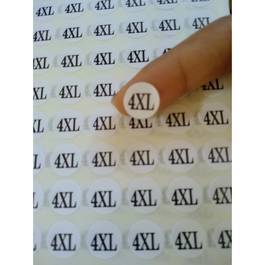 Tem dán size quần áo/ Nhãn Dán Size tròn/ Miếng dán size quần áo/Decal size quần áo