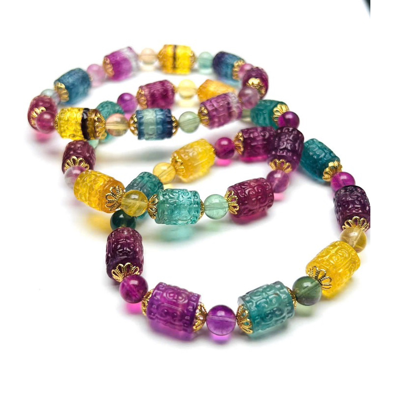 Vòng tay lu thống flourite đa sắc sdep