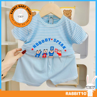 , Đồ bộ cộc tay sọc nhiều màu cho bé mùa thu đông vải thun lạnh cao cấp cho bé, UCHI10