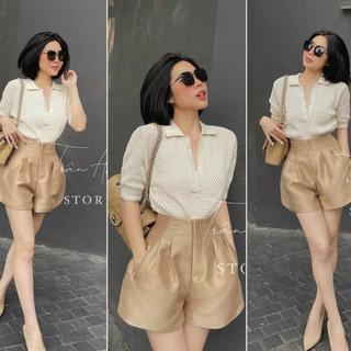 Áo len mongtoghi nữ mặc đi biển vải thoáng mát sang chảnh, áo kiểu cổ bẻ phối nhiều phong cách