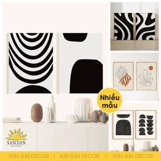 Set 2 tranh canvas phong cách trừu tượng trang trí phòng, treo tường, treo phòng ngủ I DT13