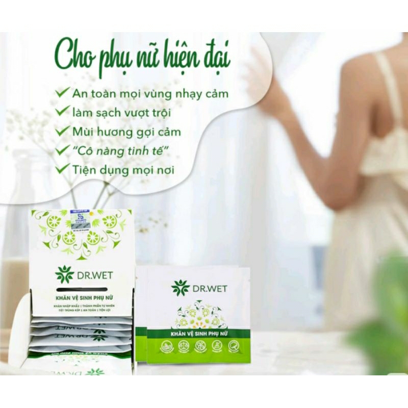 khăn vệ sinh phụ nữ Dr.wet hộp 25 cái