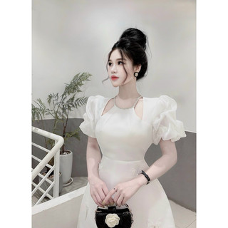 Đầm Tafta Cổ Yếm Cut-Vai Butt