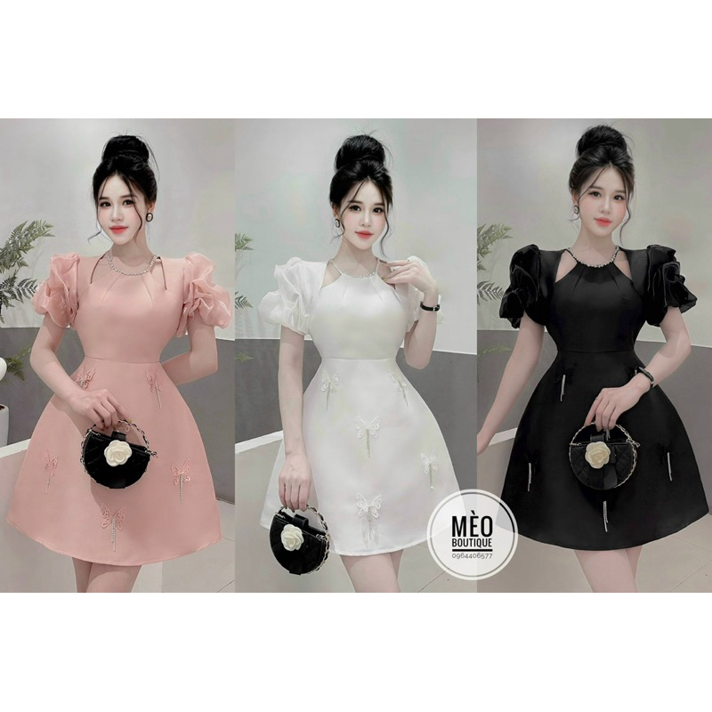 Đầm Tafta Cổ Yếm Cut-Vai Butt