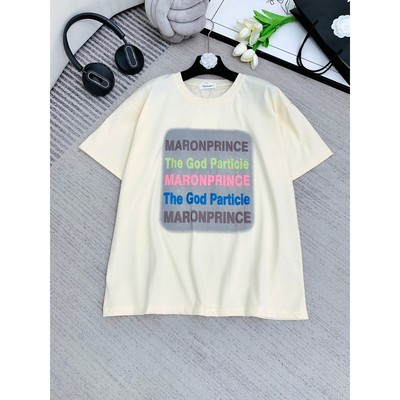 Áo phông nữ dáng xuông họa tiết chữ chất liệu cotton co giãn thoải mái kiểu dáng trẻ trung Evalover