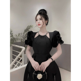 Đầm Tafta Cổ Yếm Cut-Vai Butt