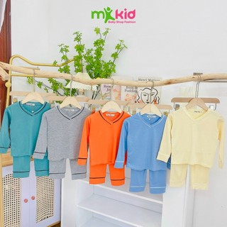 Bộ Thu Đông Cho Bé, Bộ Dài Tay Cổ Viền Trái Tim Chất Thun Lạnh Cho Bé Trai Bé Gái 7-25Kg