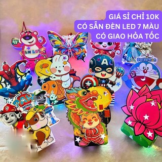 Lồng đèn trung thu giấy led 7 màu mẫu mới 2024