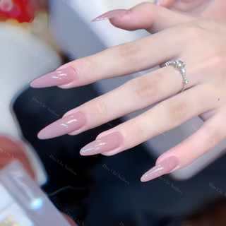  Nailbox Móng Úp Thiết Kế Sẵn Mẫu Sơn Trơn Màu Thạch Hồng Ruốc Nhạt Siêu Xinh 