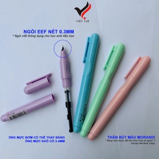 Bút máy học sinh tiểu học nét nhỏ 0.3mm VL88 thương hiệu Việt Lợi có ống mực thay thế