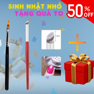 Cọ ombre đầu dẹt cán nhựa đen - Cọ nails trang trí dành cho thợ làm móng, chất lông mềm mại CHANH NAIL