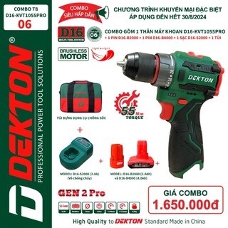 Tổng hợp máy hệ pin 16.8v dekton d16:máy khoan động lực,máy khoan vít, máy siết bulong, máy siết vít
