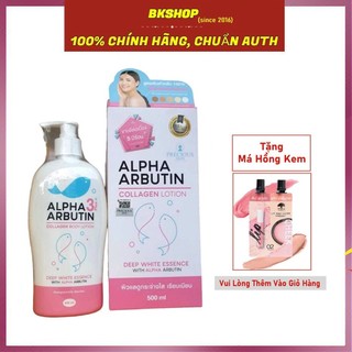 [Tặng Má Hồng] Sữa Dưỡng Thể Trắng Da Alpha Arbutin Collagen Lotion 3+ Plus 500ml, Viên alpha arbutin -Bản Precious