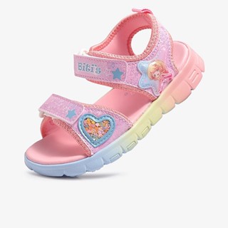 Sandal bé gái size 24-29 Dép quai hậu trẻ em họa tiết trái tim quai nhũ nhám dán siêu nhẹ BEG001000