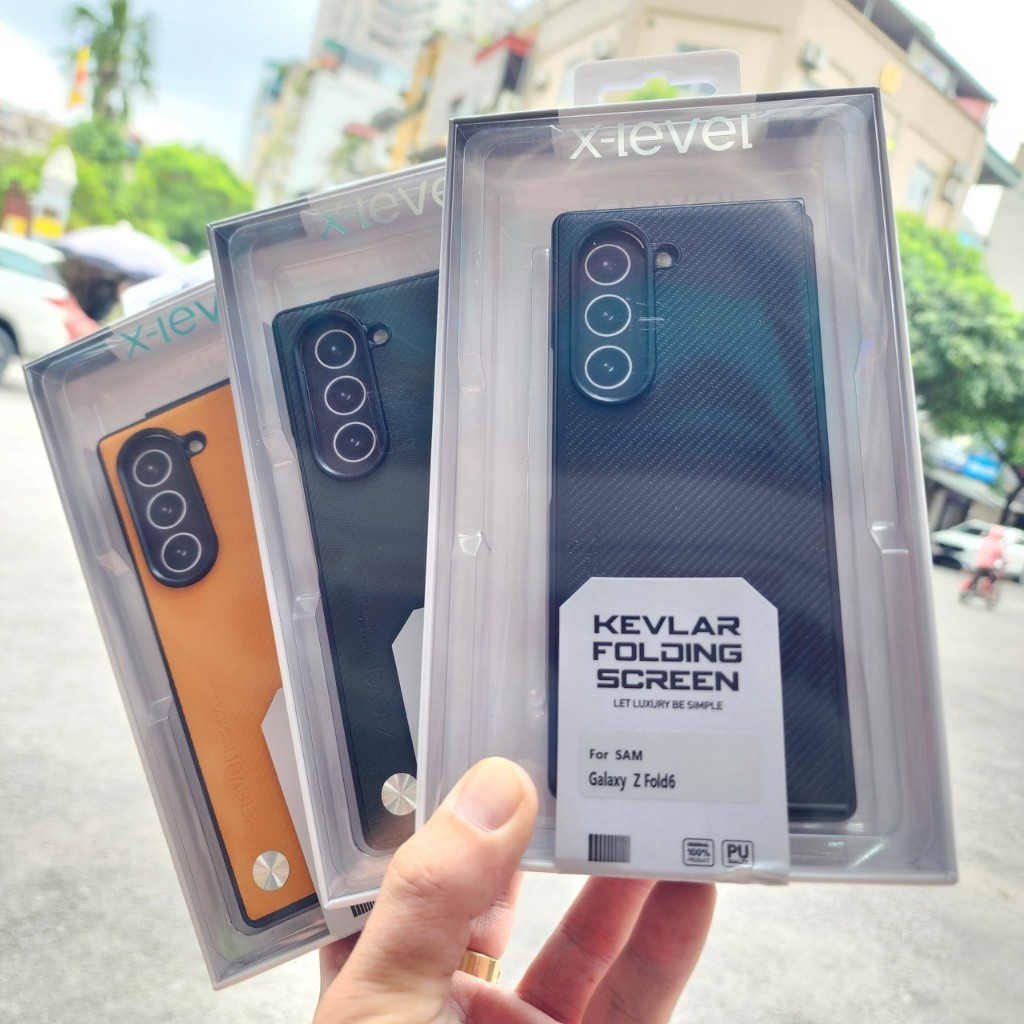 Ốp lưng X-Level Kevlar vân da Carbon cho Samsung Z Fold 6 chính hãng