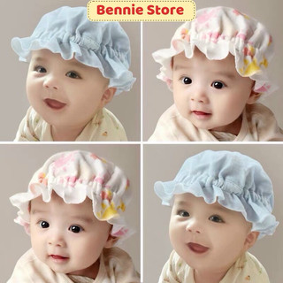 Nón sơ sinh bèo, Mũ cotton tròn bo chun cho bé trai/bé gái