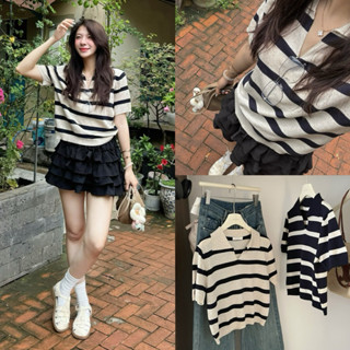 (ẢNH OLDSCHOOL) Áo len mongtoghi mỏng MUỐI TIÊU kẻ ngang basic QC863