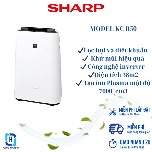 MÁY LỌC KHÔNG KHÍ KIÊM TẠO ẨM SHARP KC-R50-W MẪU MỚI 2024 ( MỚI )