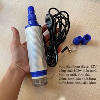 Máy bơm dầu 12v 24v công suất 100w - 198w siêu mạnh , bơm chìm hút nhớt nhiên liệu ,hút nước mini, motor lõi đồng
