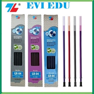 Vỉ 10 ruột bút Gel Thiên Long GR-04 nét 0.5mm / Ruột GR04 thay cho bút Gel08 / Gel012 / Gel 012DO