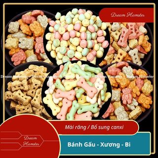 Bánh quy Gấu/Xương/Cá mài răng canxi cho hamster