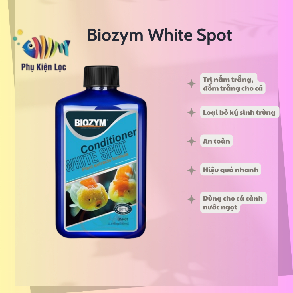 Biozym White Spot - chữa nấm trắng đốm trắng cho các loại cá cảnh