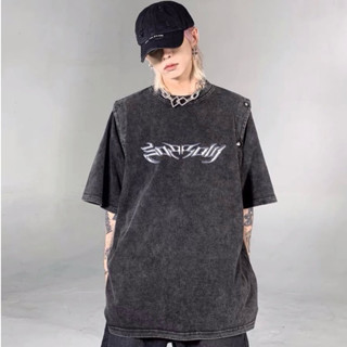 Áo phông Wash Xám FLY tay có thể tháo mặc được 2 kiểu siêu chất form nam nữ unisex - Áo Thun Tay Lỡ form rộng Jaystoree