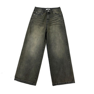 Quần Jeans Nam Nữ Ống Rộng Dáng Suông, Màu Wash Mới Chất Vải Dầy Dặn